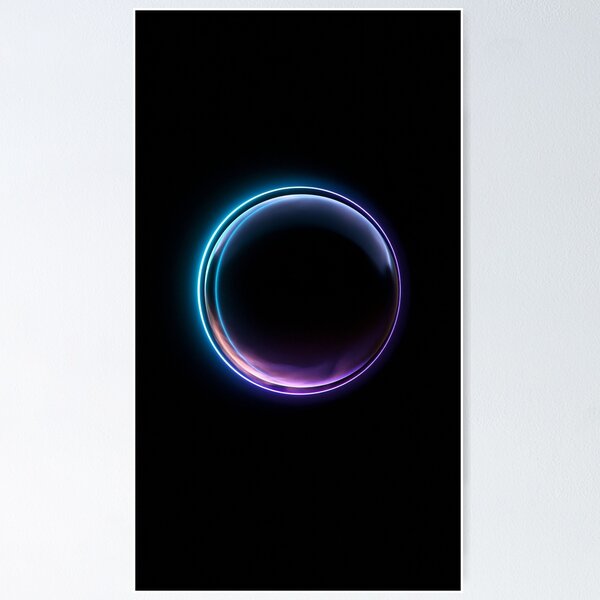 Item preview, Abstract Geometric Circle Neon Ring Dark Minimal designed and sold by FrostyFrisby.