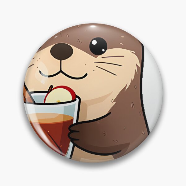 Item preview, Cozy Otter with Hot Apple Cider and Leaf Hat designed and sold by pumsquare.
