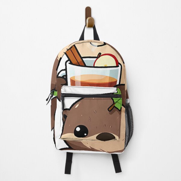 Item preview, Cozy Otter with Hot Apple Cider and Leaf Hat designed and sold by pumsquare.