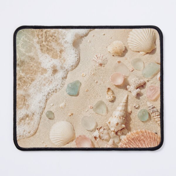 Item preview, Sea Glass Shore – Dreamy Beach Shells & Sea Glass Wave Art Print – Coastal Wall Decor designed and sold by @SHINTOSARTSTORE.