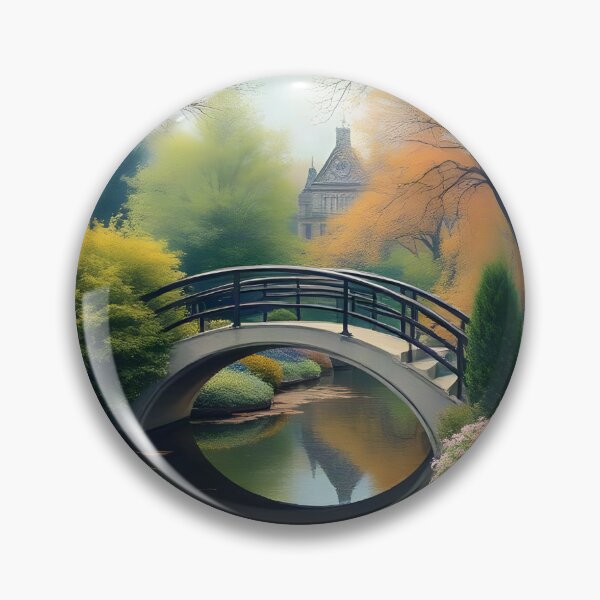 Item preview, A garden bridge in the style of Monet. designed and sold by oldMastersofart.