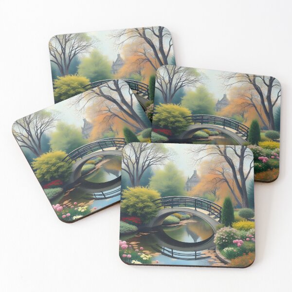 Item preview, A garden bridge in the style of Monet. designed and sold by oldMastersofart.