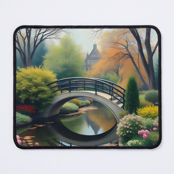 Item preview, A garden bridge in the style of Monet. designed and sold by oldMastersofart.