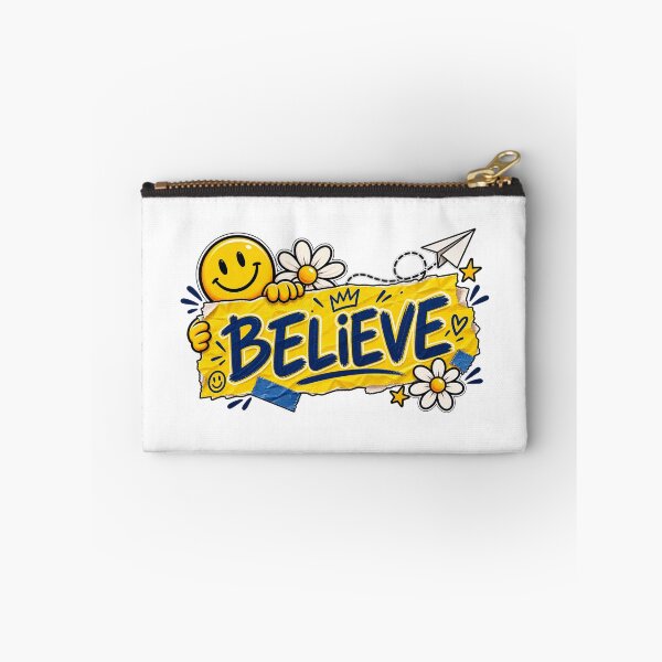 Item preview, Believe Motivational  – Positive Inspirational Design with Smiley Sun & Flowers designed and sold by Mahmoud Salah.
