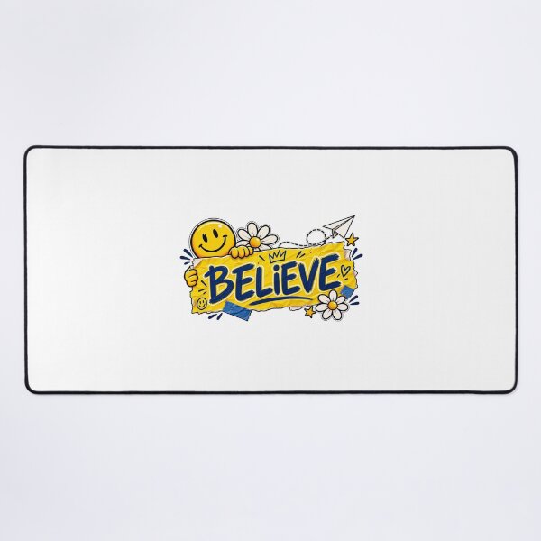Item preview, Believe Motivational – Positive Inspirational Design with Smiley Sun & Flowers designed and sold by Mahmoud Salah.