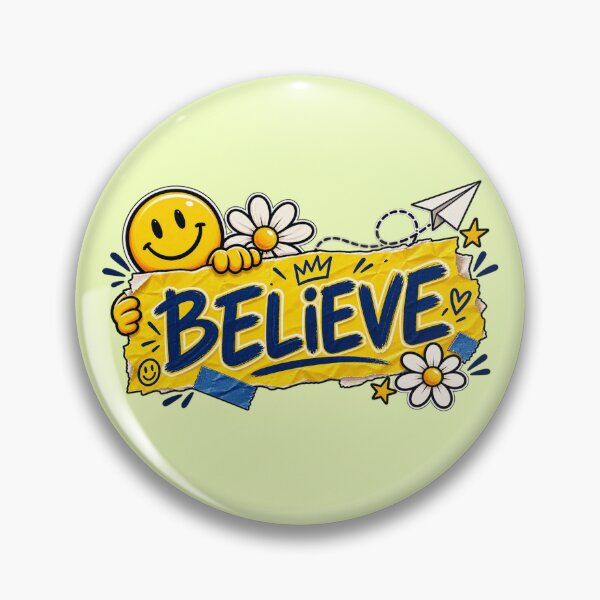 Item preview, Believe Motivational  – Positive Inspirational Design with Smiley Sun & Flowers designed and sold by Mahmoud Salah.