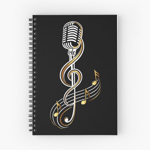 Item preview, Retro microphone with treble clef music singing symbol designed and sold by Christine Krahl.