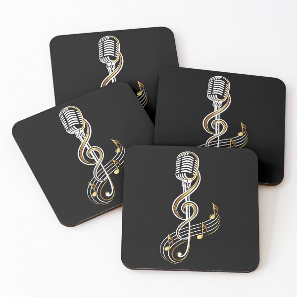Item preview, Retro microphone with treble clef music singing symbol designed and sold by Christine Krahl.