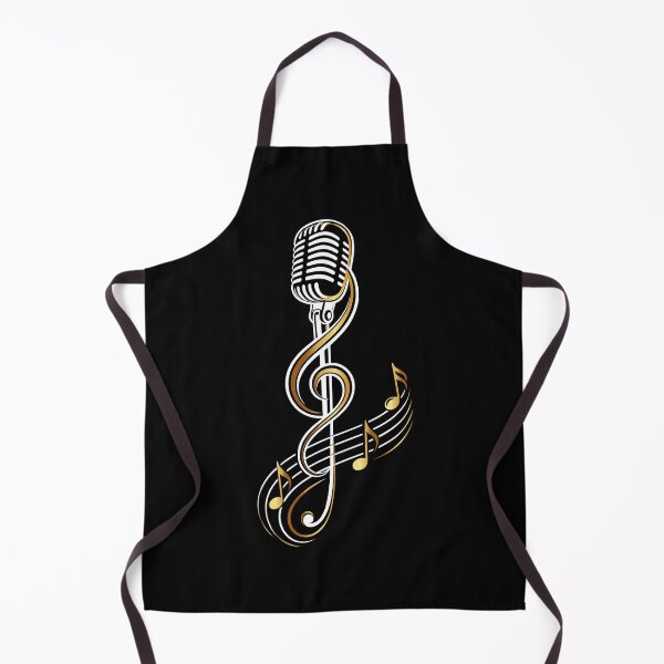 Item preview, Retro microphone with treble clef music singing symbol designed and sold by Christine Krahl.