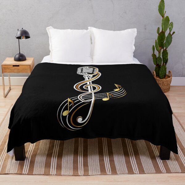 Item preview, Retro microphone with treble clef music singing symbol designed and sold by Christine Krahl.