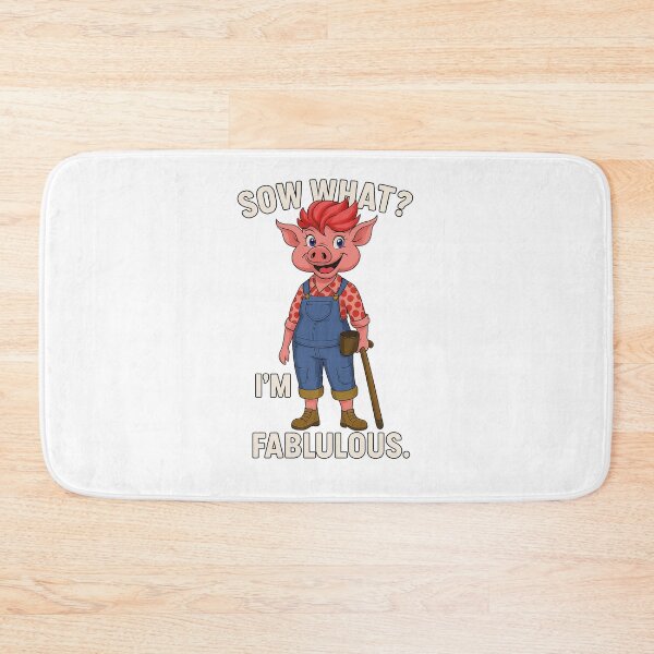 Item preview, Retro Country Pig Cartoon "Sow What I'm Fabulous" designed and sold by retrotoonz.