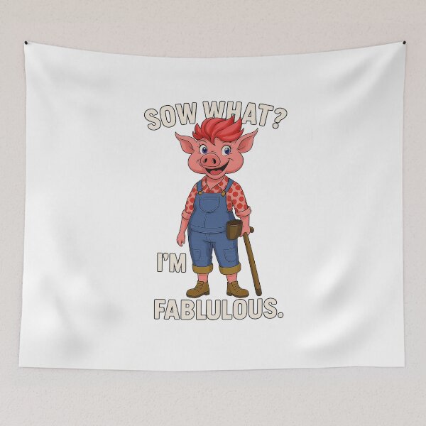 Item preview, Retro Country Pig Cartoon "Sow What I'm Fabulous" designed and sold by retrotoonz.