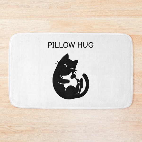 Aperçu de l'œuvre Pillow Hug Funny Black Cat Sticker créée et vendue par FUEGO & NOX.