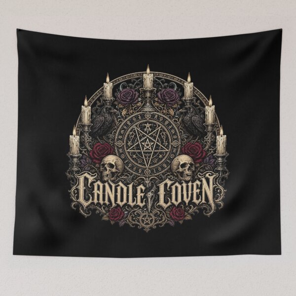 Item preview, HALLOWEEN Candle Coven – Witchy Gothic Candle Art designed and sold by Uglyandcute.