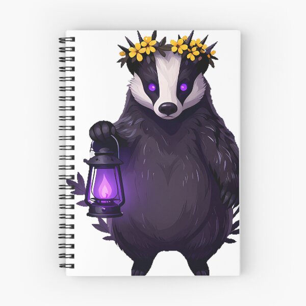 Item preview, Poison Garden Badger with Wolfsbane Crown designed and sold by IllumeInk.