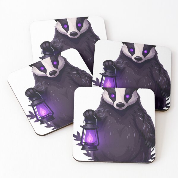 Item preview, Poison Garden Badger with Wolfsbane Crown designed and sold by IllumeInk.
