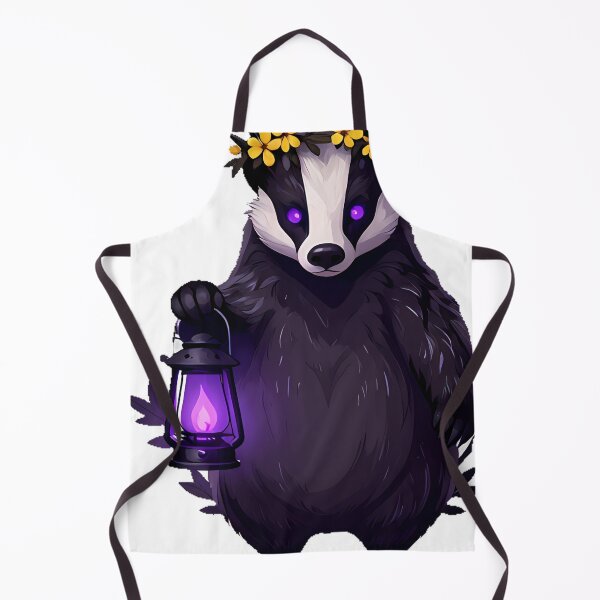 Item preview, Poison Garden Badger with Wolfsbane Crown designed and sold by IllumeInk.