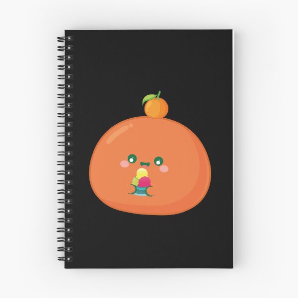 Item preview, Cute Orange Mikan Mochi Eating Ice Cream - Kawaii Japanese Dessert designed and sold by maamonshe.