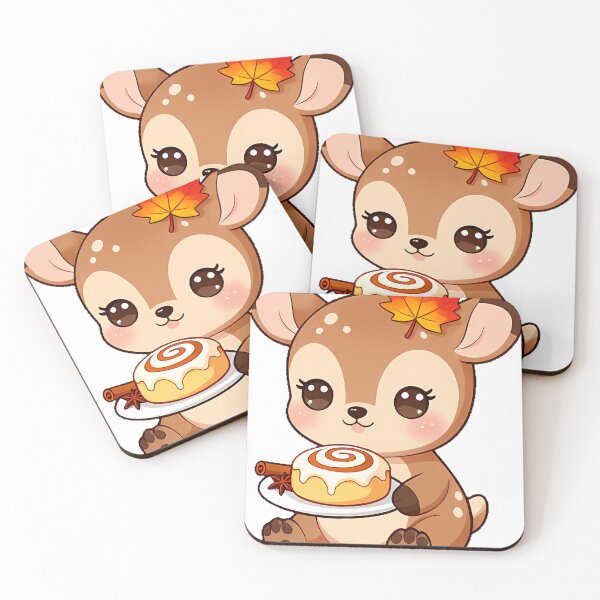Item preview, Cozy Fawn with Cinnamon Roll and Leaf Bow designed and sold by pumsquare.
