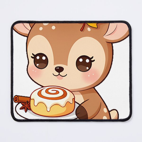 Item preview, Cozy Fawn with Cinnamon Roll and Leaf Bow designed and sold by pumsquare.