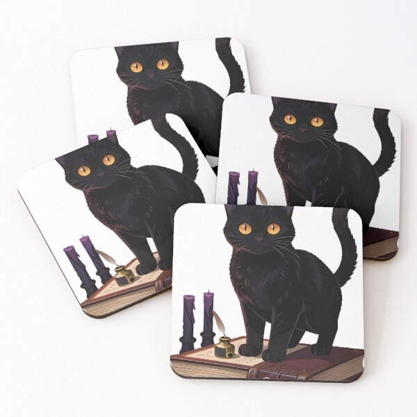 Item preview, Dark Academia Cat with Spellbook and Candles designed and sold by IllumeInk.