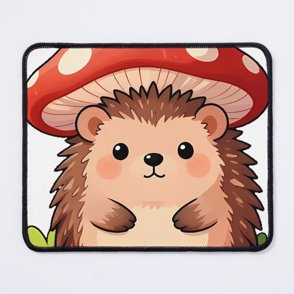 Item preview, Cottagecore Hedgehog with Red Mushroom Umbrella designed and sold by pumsquare.