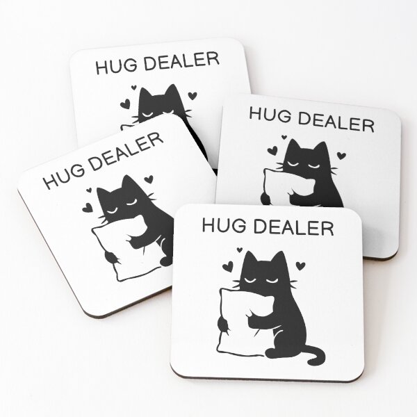 Item preview, Hug Dealer Funny Black Cat Sticker designed and sold by FUEGO & NOX.