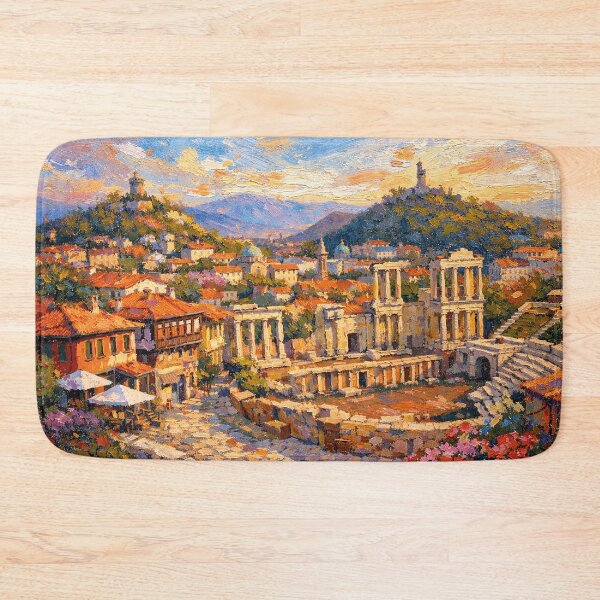 Item preview, A painting of Plovdiv, Bulgaria – A Beautiful City in Europe. designed and sold by GalleryKauffeld.