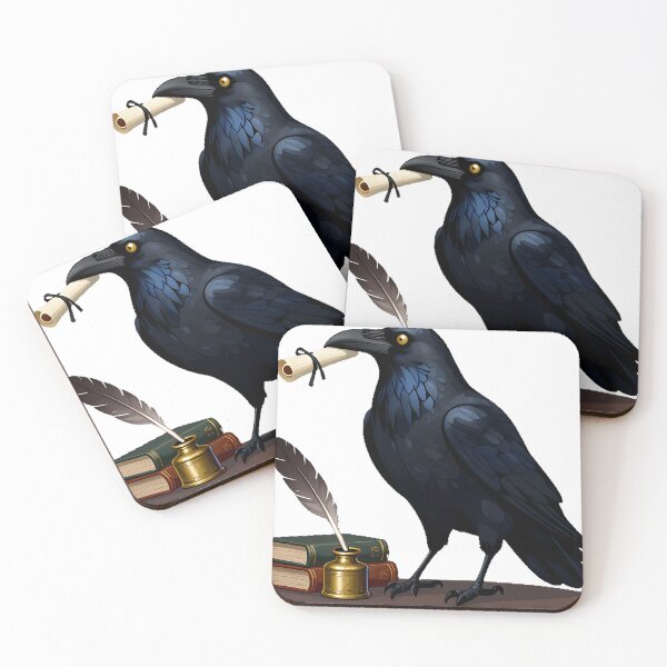 Item preview, Dark Academia Raven with Inkwell and Scroll designed and sold by IllumeInk.