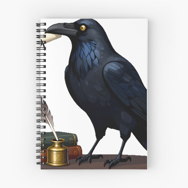 Item preview, Dark Academia Raven with Inkwell and Scroll designed and sold by IllumeInk.