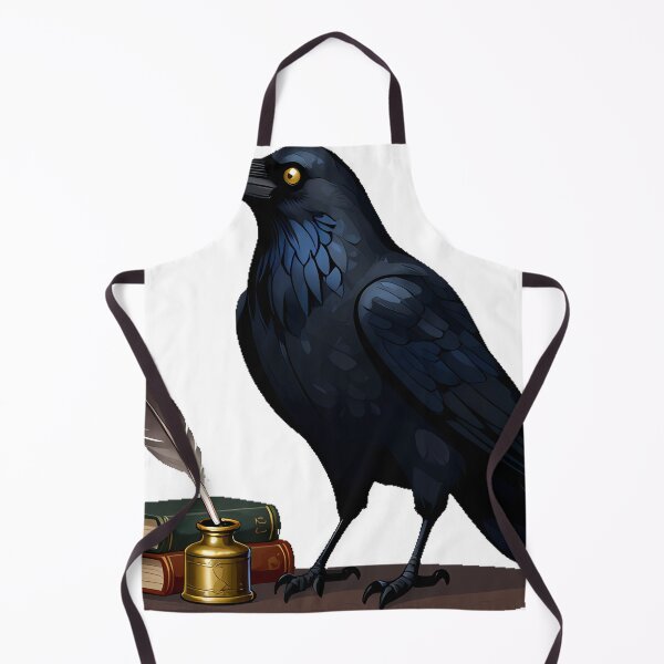 Item preview, Dark Academia Raven with Inkwell and Scroll designed and sold by IllumeInk.