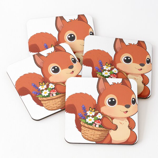 Item preview, Cottagecore Squirrel with Wildflower Basket designed and sold by pumsquare.