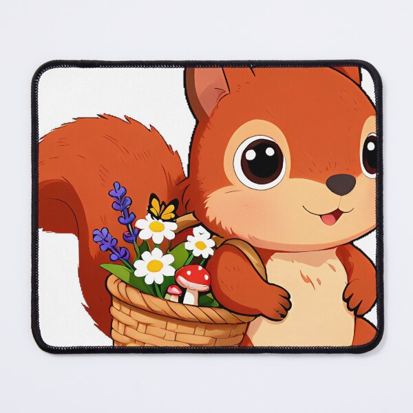Item preview, Cottagecore Squirrel with Wildflower Basket designed and sold by pumsquare.