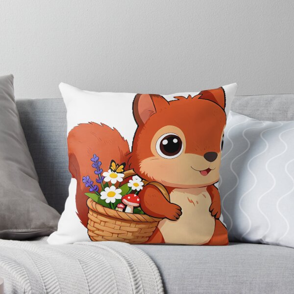 Item preview, Cottagecore Squirrel with Wildflower Basket designed and sold by pumsquare.