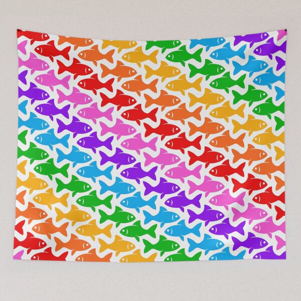 Item preview, Fish Pattern (multicolor on white 3) designed and sold by JMParadis.