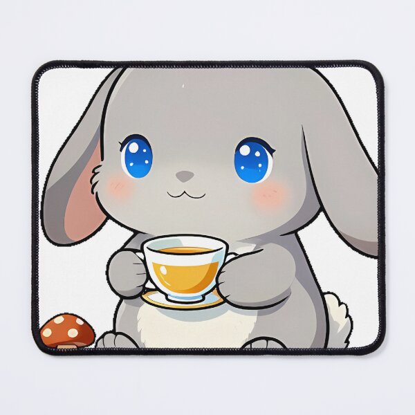 Item preview, Cottagecore Bunny with Chamomile Tea and Mushroom designed and sold by pumsquare.