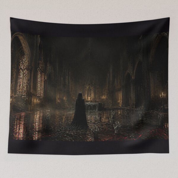 Item preview, Ruined Cathedral in Black Mud designed and sold by GeoWhimsy Studio.