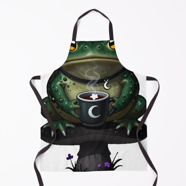 Item preview, Gothic Cozy Toad with Cocoa and Tiny Crown designed and sold by IllumeInk.