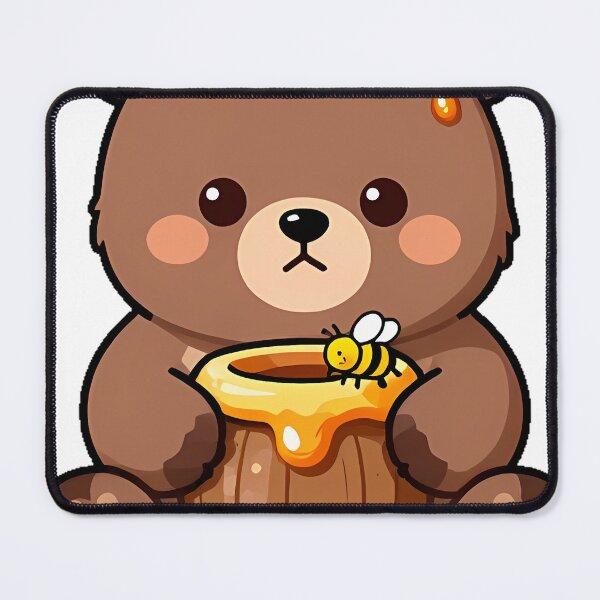 Item preview, Cottagecore Bear Cub with Honey Pot and Bee designed and sold by pumsquare.
