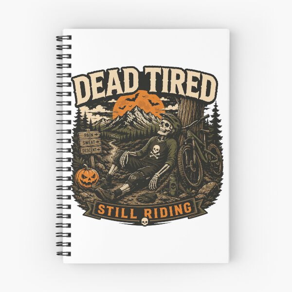 Item preview, Dead Tired Still Riding Funny MTB Halloween Design designed and sold by SingleTrackes.