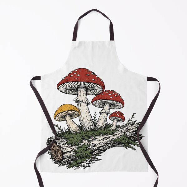 Item preview, Red and Yellow Mushrooms on Log Illustration designed and sold by Tin Robot Co..