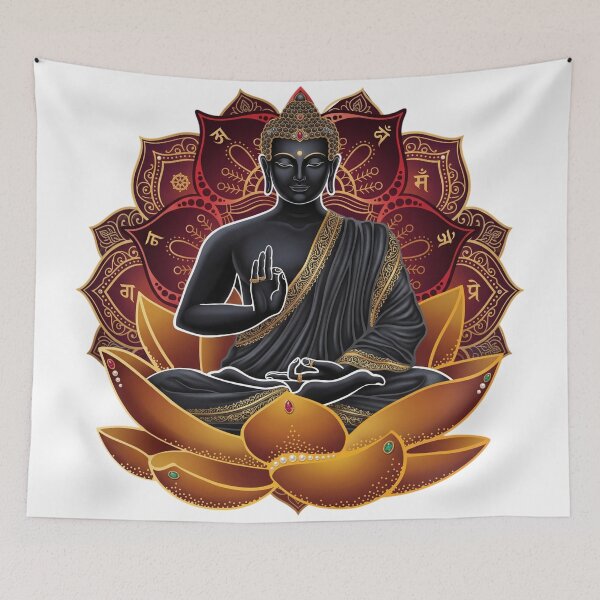 Item preview, Serene Buddha in Deep Meditation - Cosmic Lotus Mandala designed and sold by Shopeon Designs.