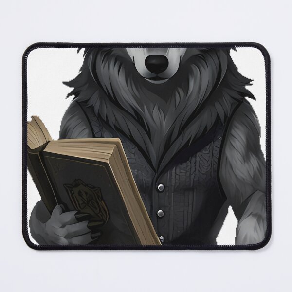 Item preview, Dark Academia Wolf with Tweed Vest and Tome designed and sold by IllumeInk.