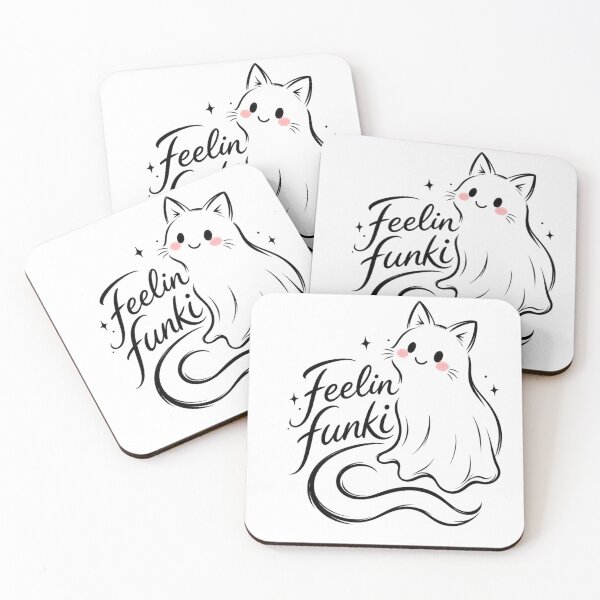 Item preview, Feelin Funki Cute Ghost Cat Minimalist Line designed and sold by TheChalkyFox.