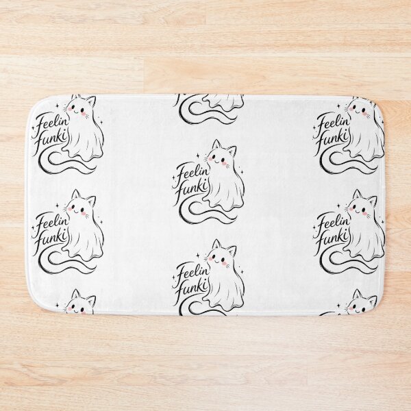 Artikelvorschau, Feelin Funki Cute Ghost Cat Minimalist Line entworfen und verkauft von TheChalkyFox.