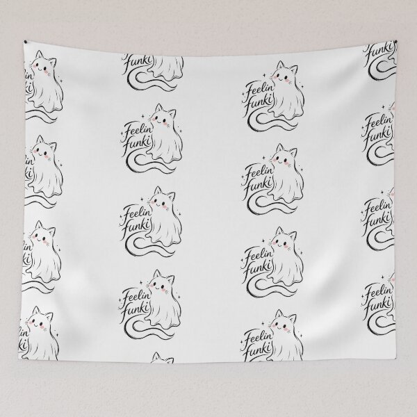 Item preview, Feelin Funki Cute Ghost Cat Minimalist Line designed and sold by TheChalkyFox.