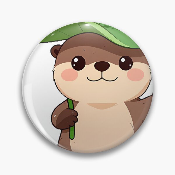Item preview, Cottagecore Otter with Lotus Leaf Hat designed and sold by pumsquare.