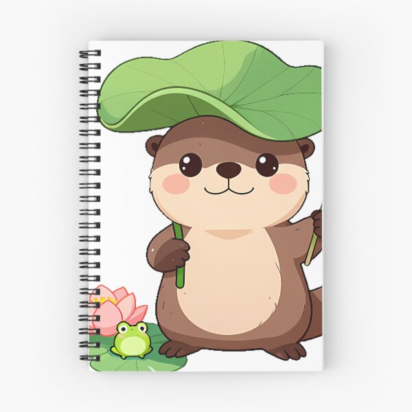 Item preview, Cottagecore Otter with Lotus Leaf Hat designed and sold by pumsquare.