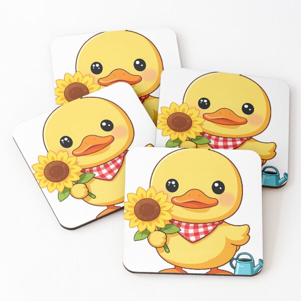 Item preview, Cottagecore Duck with Sunflower and Gingham designed and sold by pumsquare.