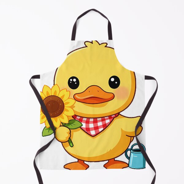 Item preview, Cottagecore Duck with Sunflower and Gingham designed and sold by pumsquare.